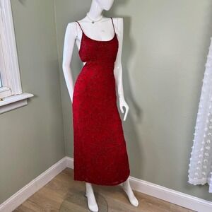 Vintage Sean Collection Red Beaded Silk Gown (fits XS) Stunning vintage-inspired